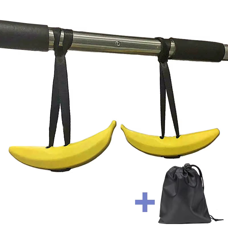 Pull-Up Barbell Bar, Handle Ring Grippers, Strength Training, Banana Horn, Chinning, Gym